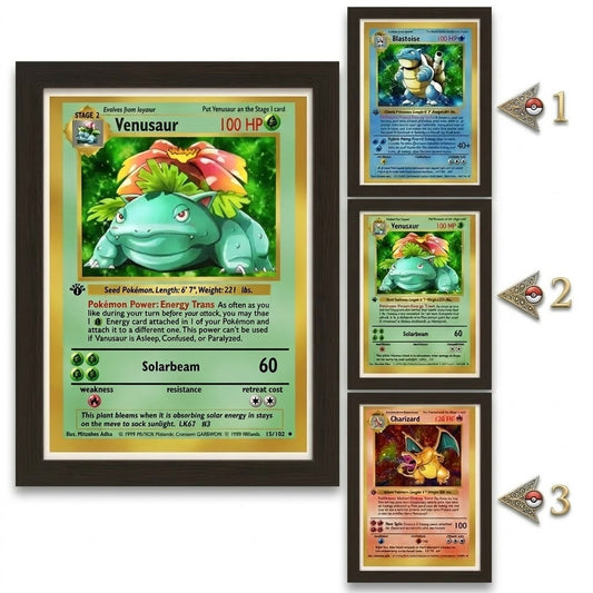 Póster Lenticular 3D Pokémon, Charizard, Venusaur y Blastoise